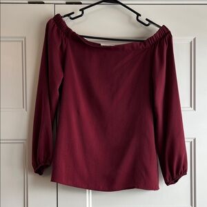 Les Amis Elegant Burgundy‎ Off Shoulder Top